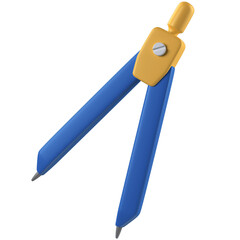 3d bow compass icon render isolated