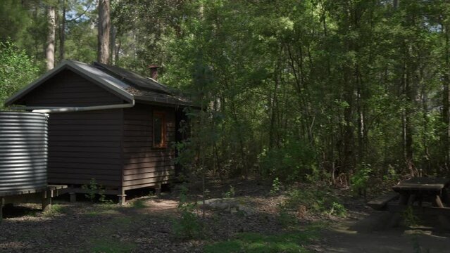A towerman's hut in the forest. A base for the firewatch at the base of the mountain.