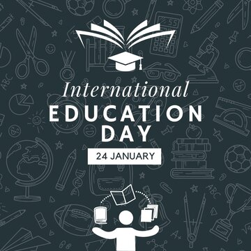 Blue Minimalist International Education Day Instagram Post - 1