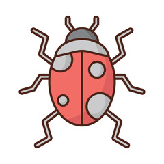 Lady bug icon vector on trendy design