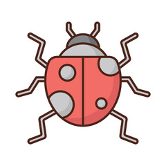 Lady bug icon vector on trendy design