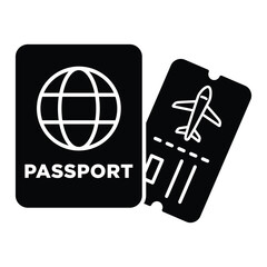 Passport icon vector on trendy design