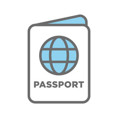 Passport icon vector on trendy design