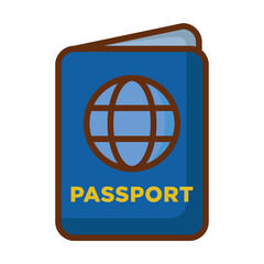 Passport icon vector on trendy design