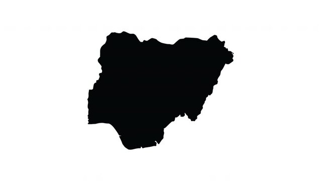 Animation forms a map icon for the country of Nigeria