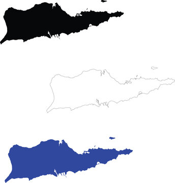 Saint Croix District. Saint Croix US Virgin Islands country. Croix Island map sign.
