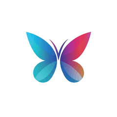 Butterfly logo design template. Colorful butterfly icon vector.