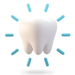 Tooth 3d icon illustration