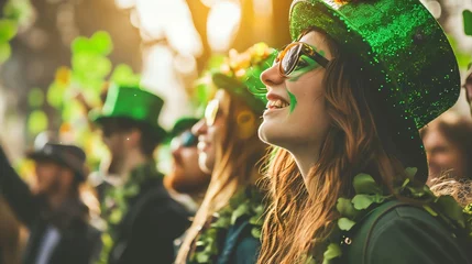 Foto op Canvas young people celebrating st patrick's day © fledermausstudio