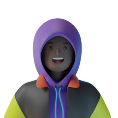 3d male streetwear cartoon character avatar