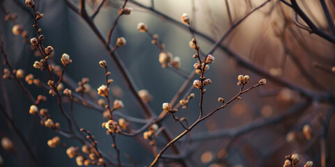 Spring Blooming Buds On Branches For Background Created Using Artificial Intelligence