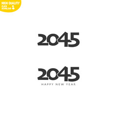 Fototapeta premium Creative Happy New Year 2045 Logo Design