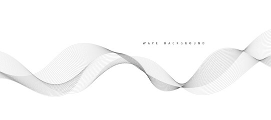 Abstract wave element for design. Digital frequency track equalizer. Stylized line art background. Vector illustration. Wave with lines created using the blend tool. Curved wavy line, smooth stripe.