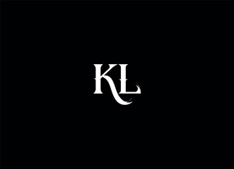 KL  initial logo design and creative logo - obrazy, fototapety, plakaty