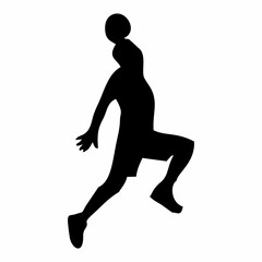 silhouette of person playing basketball