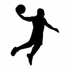 silhouette of person playing basketball