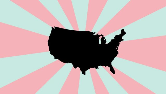 Animated United States map icon with a rotating background