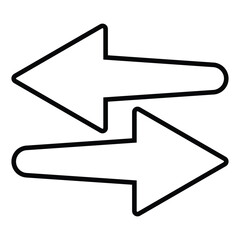 Exchange arrows horizontal stroke icon. Exchange icon symbol on white background,vector illustration.Horizontal line arrow Vector. Line arrow icon. Simple opposite direction Arrow icon.arrow sign icon - obrazy, fototapety, plakaty
