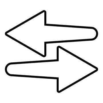 Exchange arrows horizontal stroke icon. Exchange icon symbol on white background,vector illustration.Horizontal line arrow Vector. Line arrow icon. Simple opposite direction Arrow icon.arrow sign icon