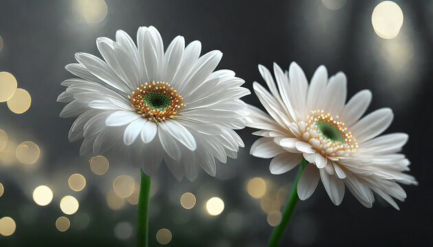 Piękne kwiaty, gerbery, dekoracja ścienna, tło,  generative ai