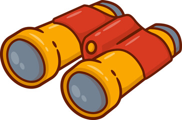 Binoculars Travel Icon, Handdrawn Illustration