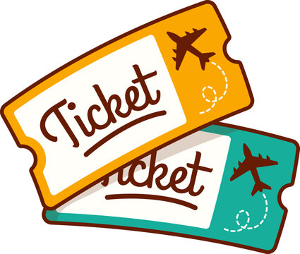 Tickets Travel Icon, Airplane Tickets for Travelling