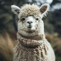 Fototapeta premium alpaca in a comfy sweater