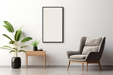 Minimalist Poster Frame Mockup created with Generative AI