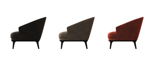 armchair isolate on a transparent background, interior furniture, 3D illustration, cg render