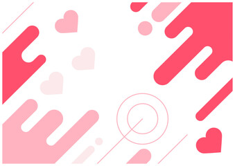 メンフィス幾何学ラインのハートがあるバレンタイン背景素材2