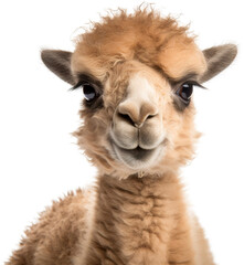 Fototapeta premium Baby camel isolated on transparent background. PNG
