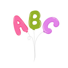 ABC letters ballons isolated vector illustration