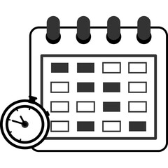Calender With Clock Icon