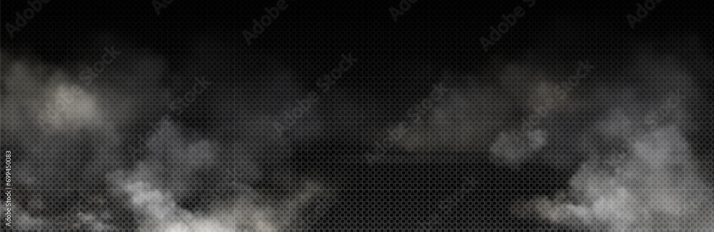Poster white smoke cloud with overlay effect on transparent background. realistic border with fog. vector i