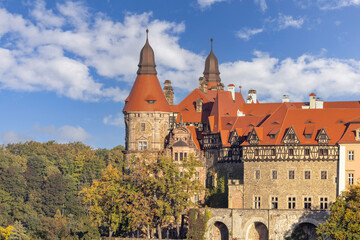 Fototapeta na wymiar Ksiaz Castle, medieval mysterious 13th century fortress, Walbrzych, Poland