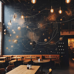 A Cafe, Coffee Shop that's Galaxy Themed, AI Generated