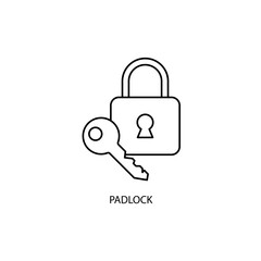 Padlock concept line icon. Simple element illustration. Padlock concept outline symbol design.