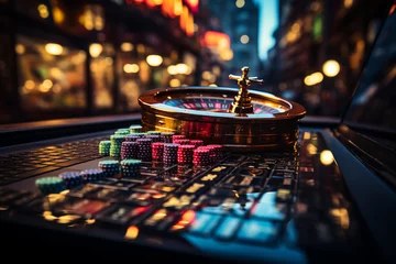 Foto op Canvas Gambling table in luxury casino.  © artpritsadee