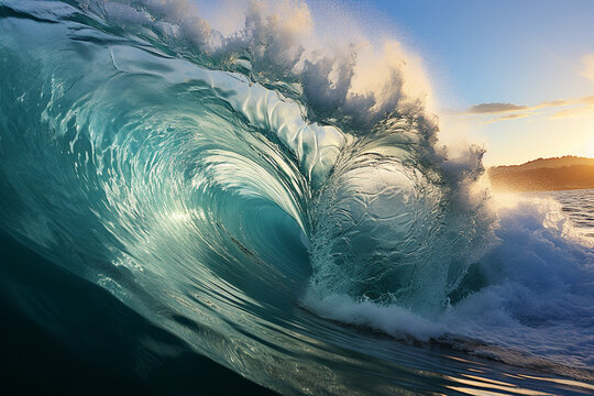 Blue ocean wave. 