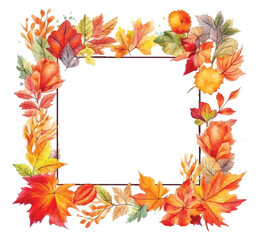 Naklejka na ściany i meble thanksgiving invitation october watercolor harvest sale seasonal poster border oak november fram