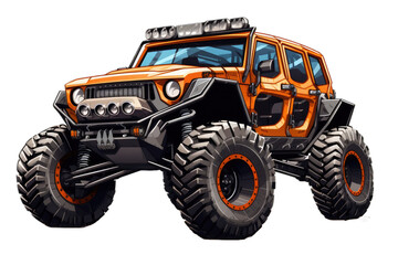 highly modified off-road truck that is designed for extreme terrains
