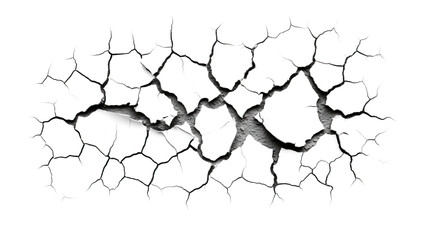 Crack isolated on transparent background. PNG - obrazy, fototapety, plakaty