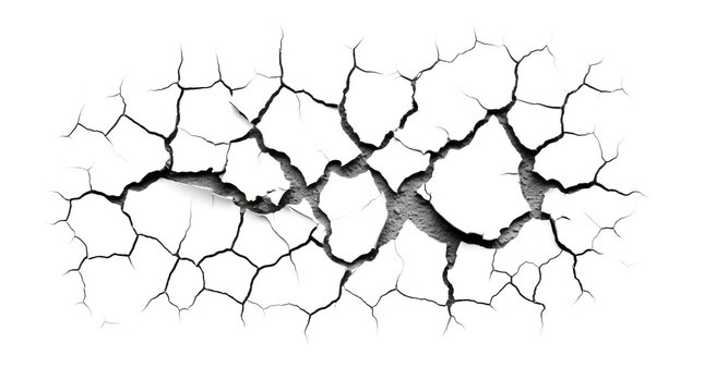Crack isolated on transparent background. PNG