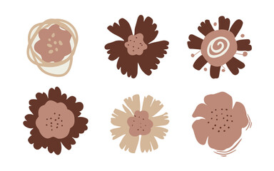 Abstract flowers vector clipart. Spring illustration.