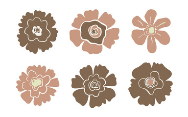 Abstract flowers vector clipart. Spring illustration.