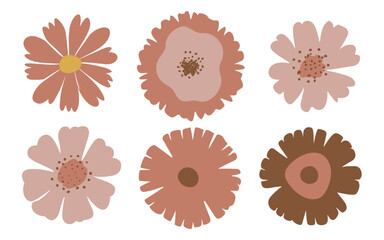 Abstract flowers vector clipart. Spring illustration.
