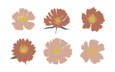 Abstract flowers vector clipart. Spring illustration.