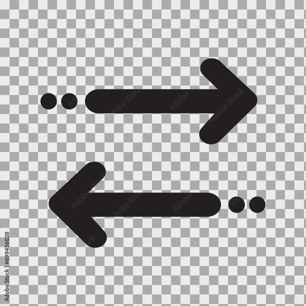 Poster left and right arrow vector icon. replaceable vector design.