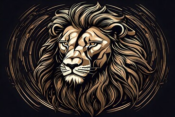 lion head vector generated by AI technology