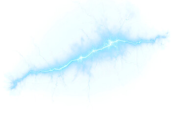 Glowing lightning bolt isolated on transparent background. PNG